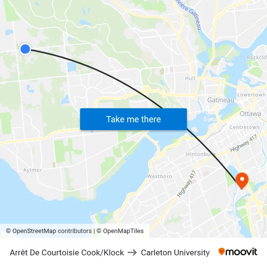 Arrêt De Courtoisie Cook/Klock to Carleton University map