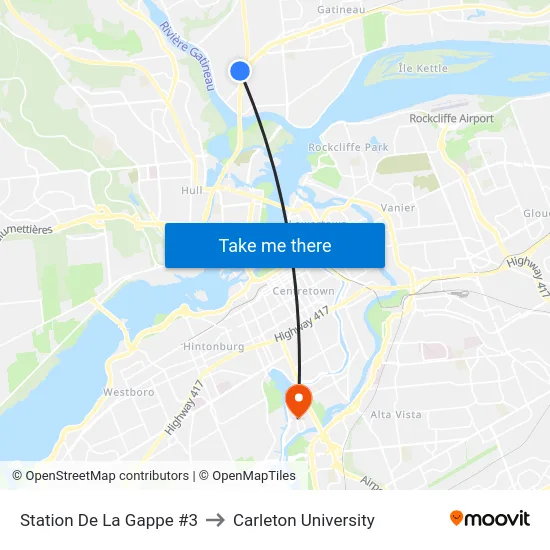Station De La Gappe #3 to Carleton University map