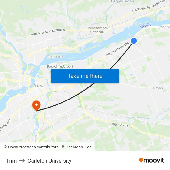 Trim to Carleton University map