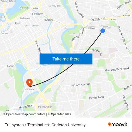 Trainyards / Terminal to Carleton University map