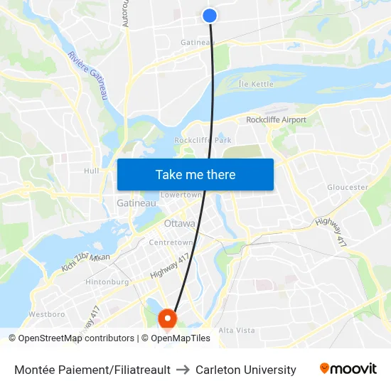 Montée Paiement/Filiatreault to Carleton University map