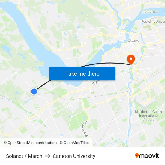 Solandt / March to Carleton University map