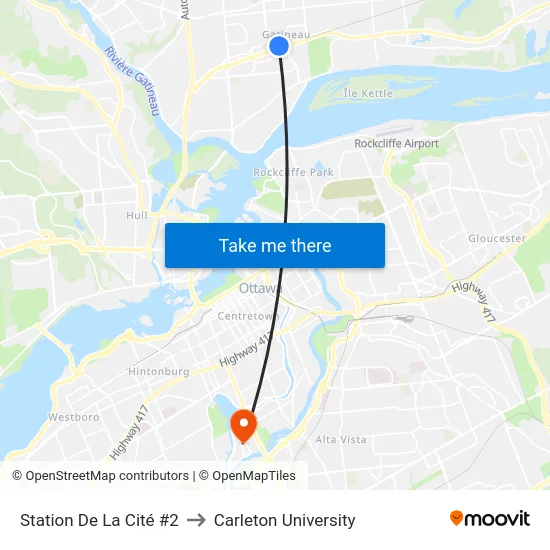 Station De La Cité #2 to Carleton University map