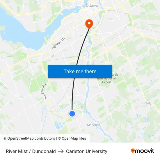 River Mist / Dundonald to Carleton University map