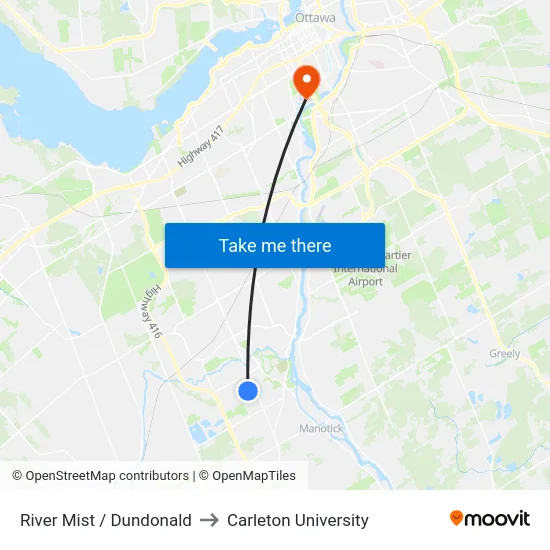 River Mist / Dundonald to Carleton University map