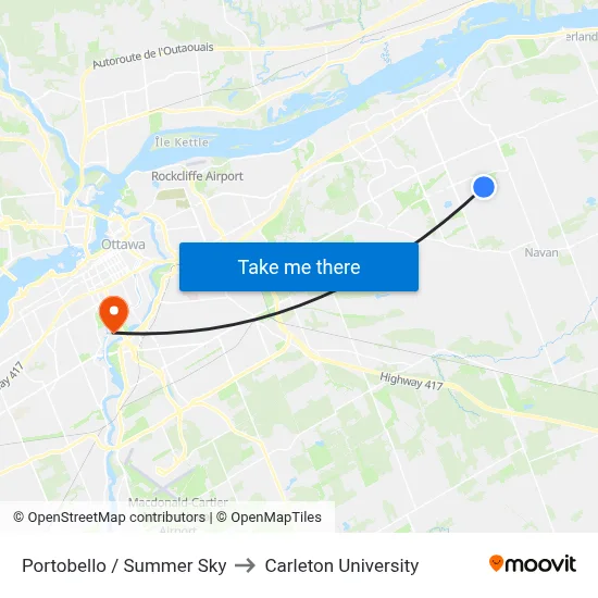 Portobello / Summer Sky to Carleton University map