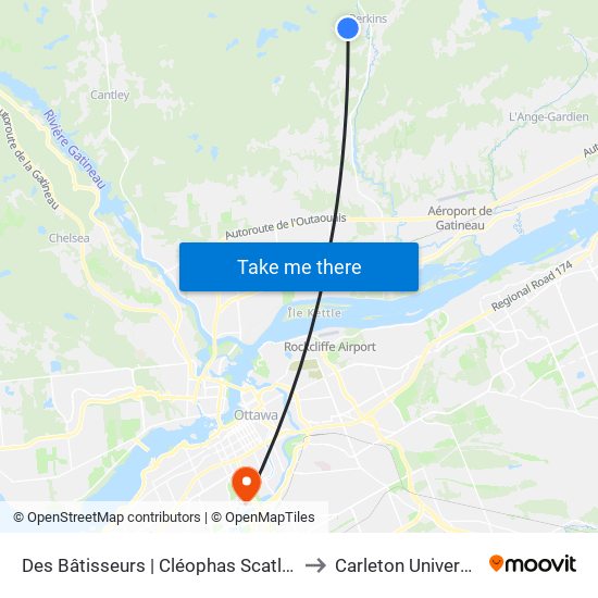 Des Bâtisseurs | Cléophas Scatland to Carleton University map