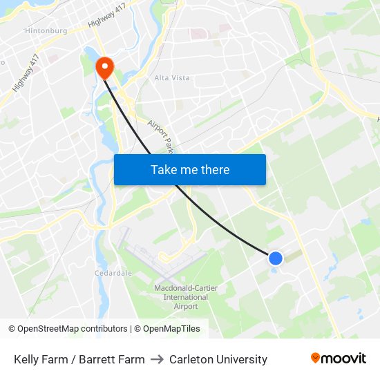 Kelly Farm / Barrett Farm to Carleton University map