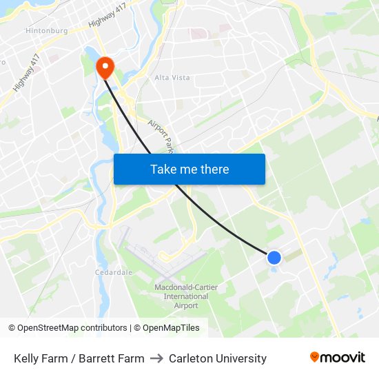 Kelly Farm / Barrett Farm to Carleton University map