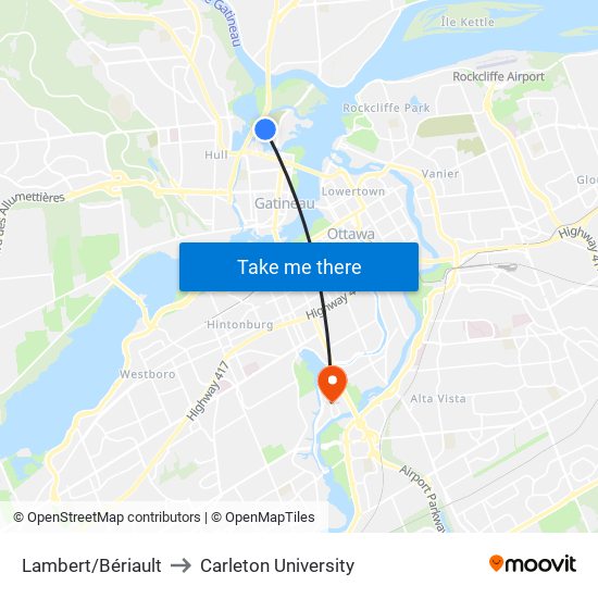 Lambert/Bériault to Carleton University map