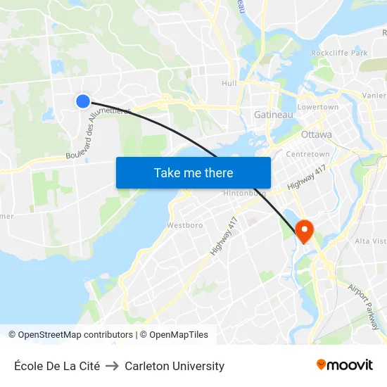 École De La Cité to Carleton University map