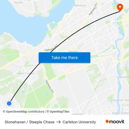 Stonehaven / Steeple Chase to Carleton University map