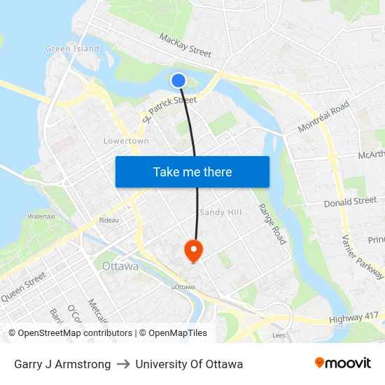 Garry J Armstrong to University Of Ottawa map