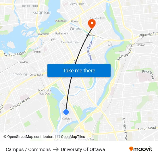 Campus / Commons to University Of Ottawa map