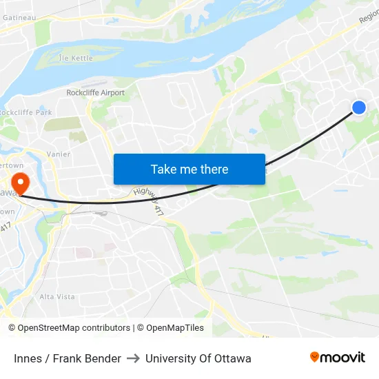 Innes / Frank Bender to University Of Ottawa map