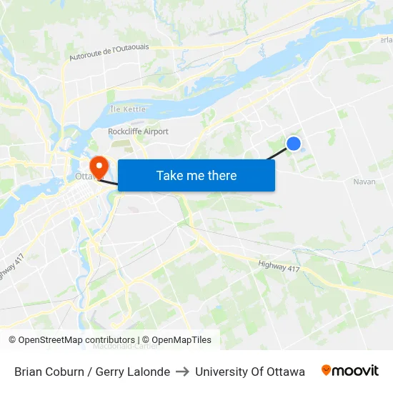 Brian Coburn / Gerry Lalonde to University Of Ottawa map