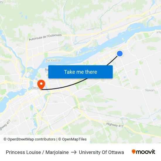 Princess Louise / Marjolaine to University Of Ottawa map