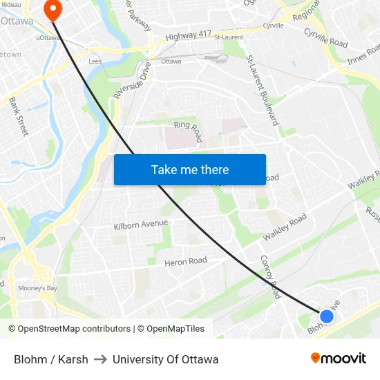 Blohm / Karsh to University Of Ottawa map
