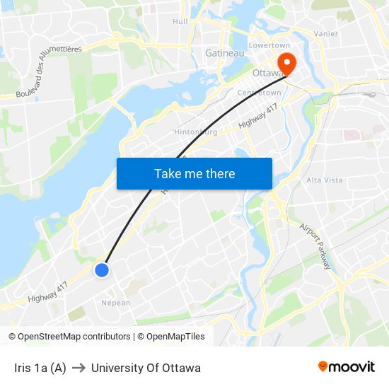 Iris 1a (A) to University Of Ottawa map