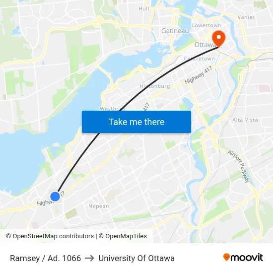 Ramsey / Ad. 1066 to University Of Ottawa map