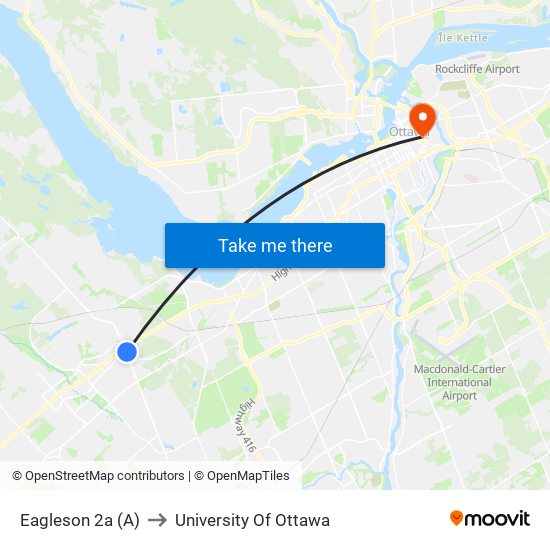 Eagleson 2a (A) to University Of Ottawa map