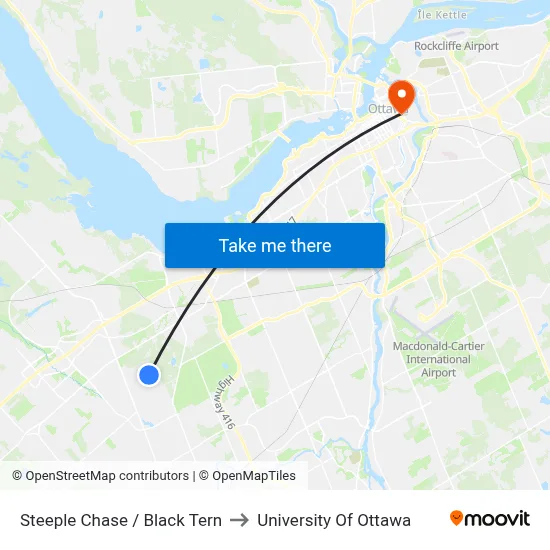 Steeple Chase / Black Tern to University Of Ottawa map