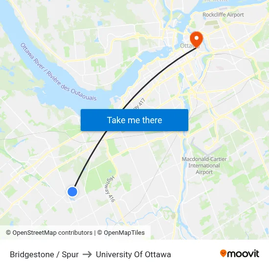 Bridgestone / Spur to University Of Ottawa map