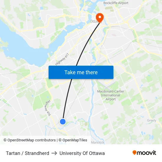Tartan / Strandherd to University Of Ottawa map