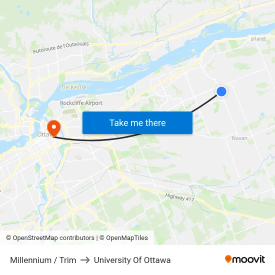 Millennium / Trim to University Of Ottawa map