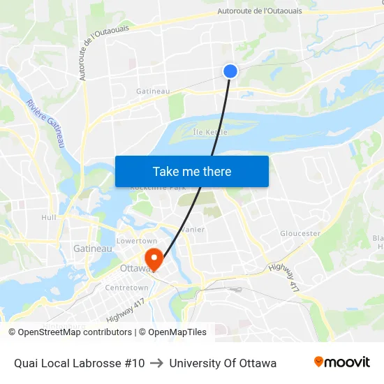 Quai Local Labrosse #10 to University Of Ottawa map