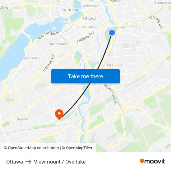 Ottawa to Viewmount / Overlake map