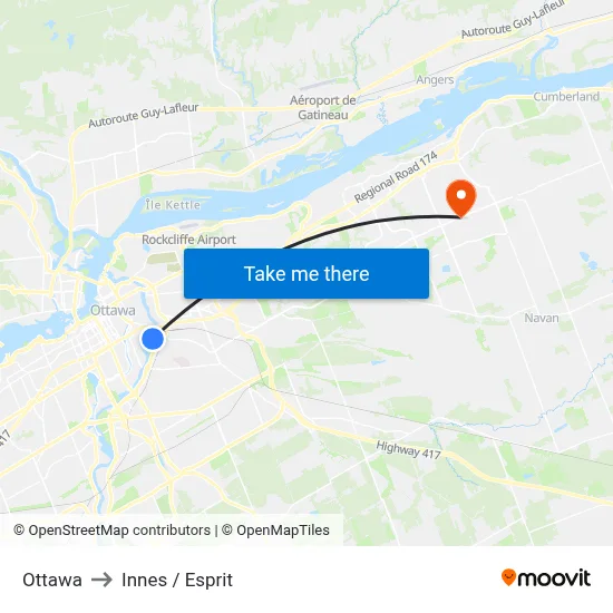 Ottawa to Innes / Esprit map