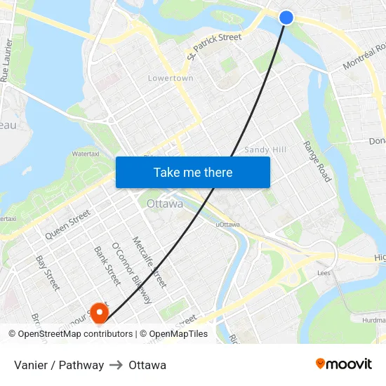 Vanier / Pathway to Ottawa map