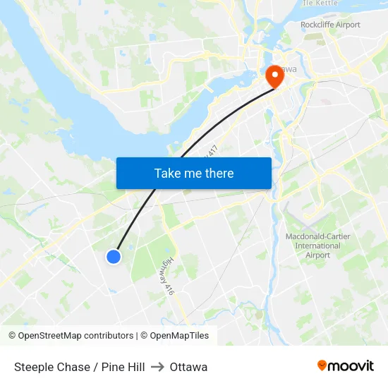 Steeple Chase / Black Tern to Ottawa map