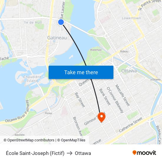 École Saint-Joseph (Fictif) to Ottawa map