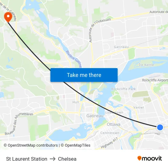 St Laurent Station to Chelsea map