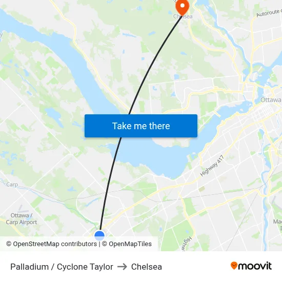 Palladium / Cyclone Taylor to Chelsea map