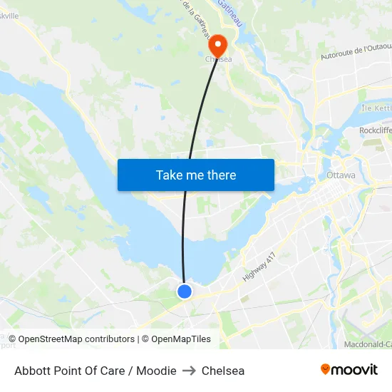 Abbott Point Of Care / Moodie to Chelsea map