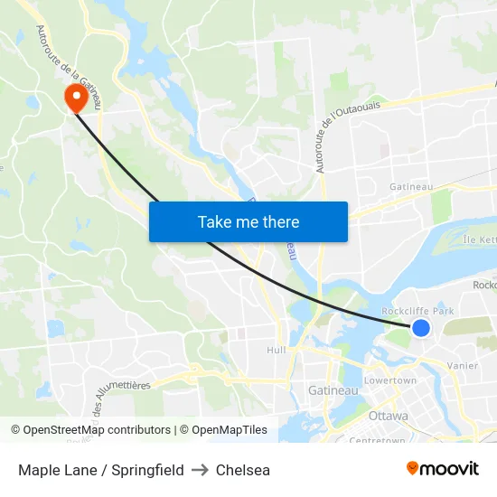 Maple Lane / Springfield to Chelsea map