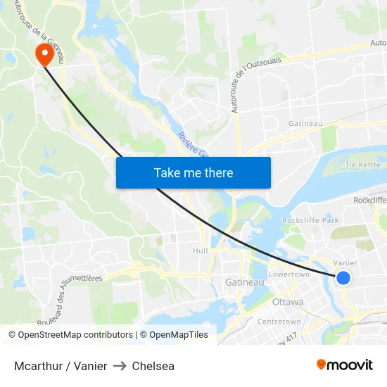 Mcarthur / Vanier to Chelsea map