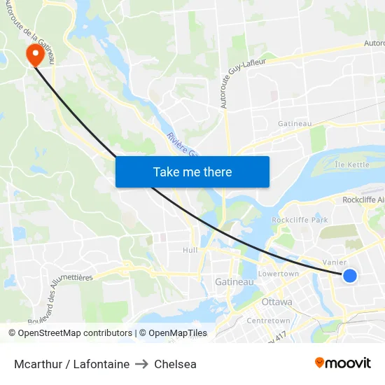 Mcarthur / Lafontaine to Chelsea map