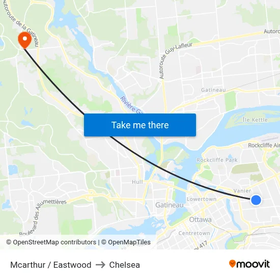 Mcarthur / Eastwood to Chelsea map