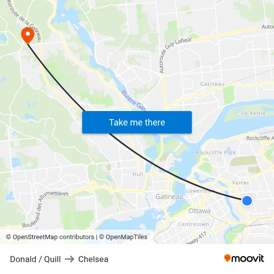 Donald / Quill to Chelsea map