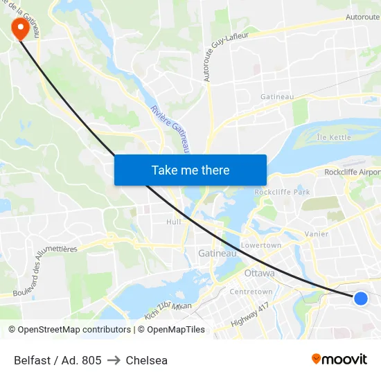 Belfast / Ad. 805 to Chelsea map