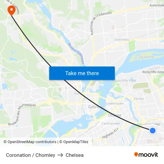 Coronation / Chomley to Chelsea map