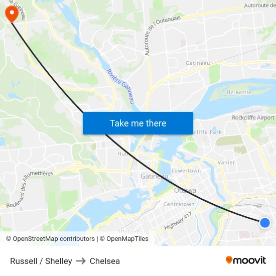 Russell / Shelley to Chelsea map