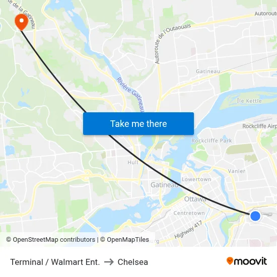 Terminal / Walmart Ent. to Chelsea map