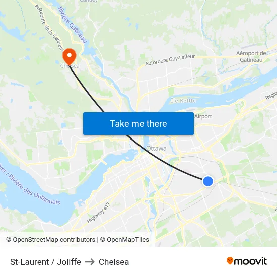 St-Laurent / Joliffe to Chelsea map