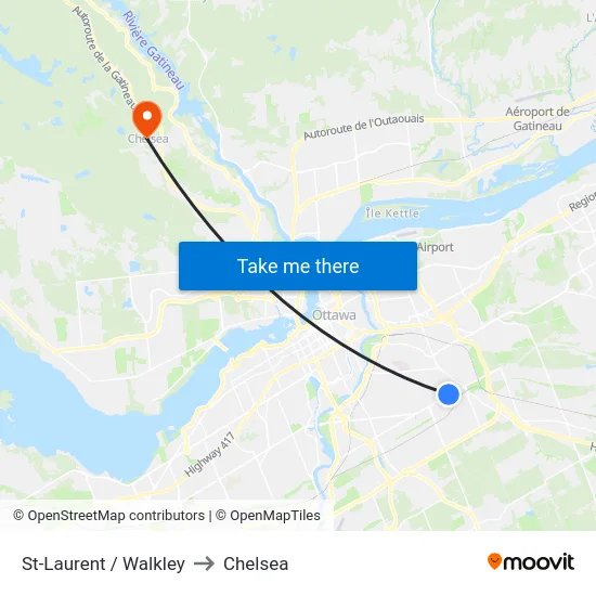 St-Laurent / Walkley to Chelsea map