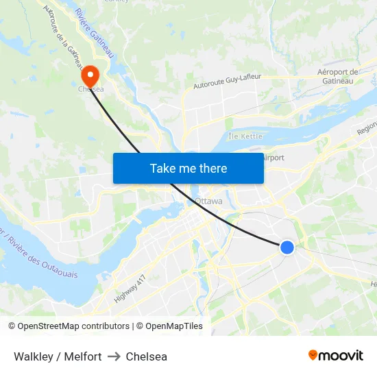 Walkley / Melfort to Chelsea map